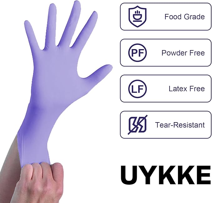 Nitrile Disposable Gloves 4 Mil Nitrile Cleaning Gloves Latex Free for Food Prep, Cooking,Lab,Home,Salon&Tattoo