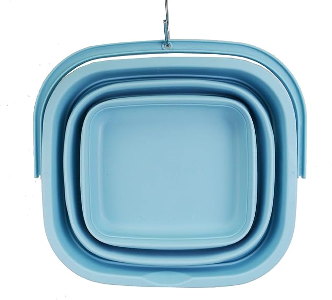 SAMMART 11L (2.9 Gallon) Collapsible Rectangular Handy Basket/Bucket (1, White/Sea Angel)