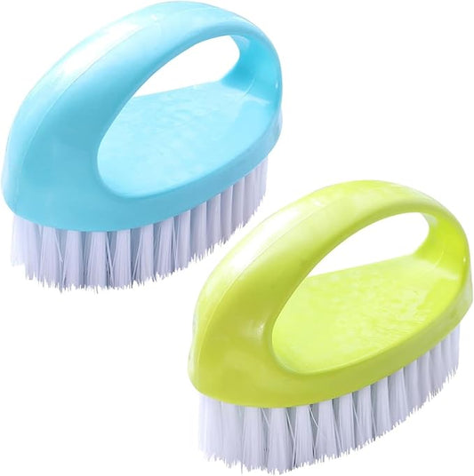 2 Pack Scrubbing Brushes for Cleaning, Heavy Duty Scrub Brush Nylon Stiff Bristles,Scrubber Cleaner Brush for Bathroom,Showe,Sink,Kitchen,Bathtub,Floor,Multi-Purpose Cleaning Brush -Small Size