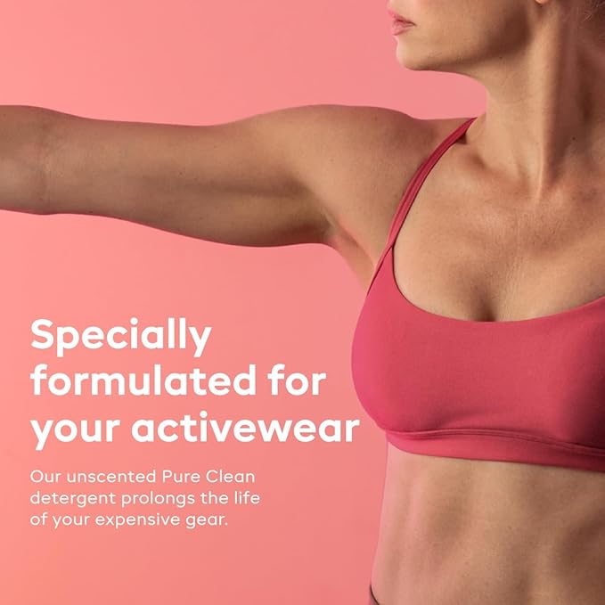 Nonaste Liquid Laundry Detergent - Pure Clean, 64 Fl Oz (Pack of 2) - Active Wear Laundry Detergent for Workout Clothes & More - Unscented, Gentle & Color Safe