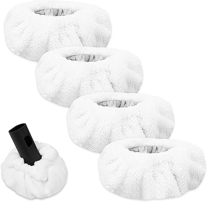 Steam Cleaner Accessories Compatible with Dupray Neat Steam Cleaners Fit for McCulloch Steamer Attachments Microfiber Pads Small Triangle Bonnets Reusable Washable Steam Mop Pads, 4 Pack