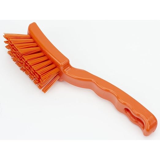 SPARTA 41395EC24 Plastic Scrub Brush, Detail Brush, Kitchen Brush With Hanging Hole For Cleaning, 7 Inches, Orange