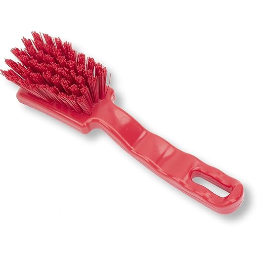 SPARTA 41395EC05 Plastic Scrub Brush, Detail Brush, Kitchen Brush With Hanging Hole For Cleaning, 7 Inches, Red