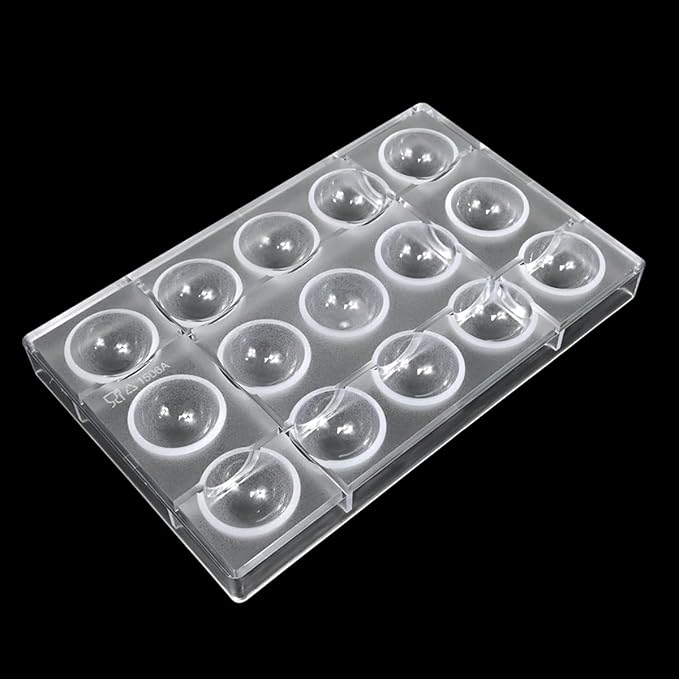 TUKE Sphere Chocolate Mold Polycarbonate Hemisphere Molds for Baking, Candy, Desserts - Reusable, Food-Grade, Professional DIY Cake Decorating Tool (C_ Semi-Circle)