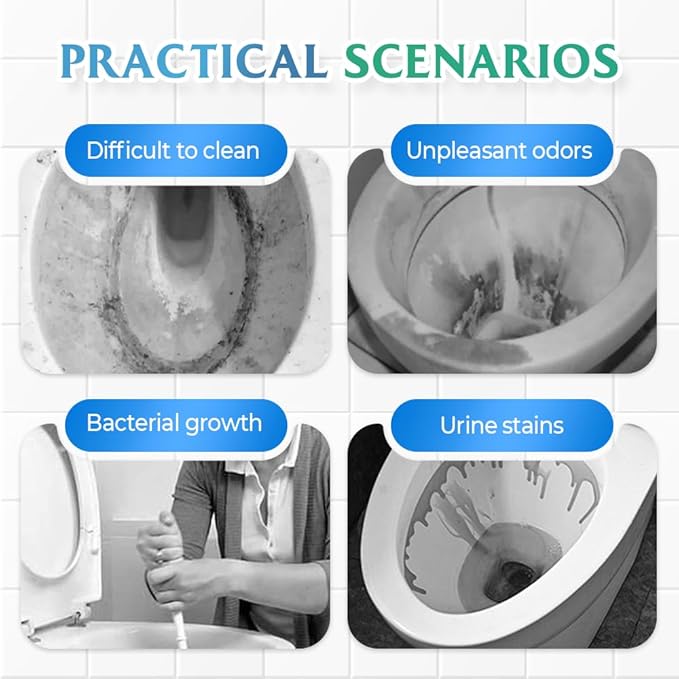 Toilet Cleaner, 2025 Upgrade Multipurpose Toilet Bowl Cleaner Toilets Cleane, Self Activating Powder for Toilets Bowls Cleaning, Powerful Foaming Toilets Bowls Cleaner, Deep Cleaning Tool (4)