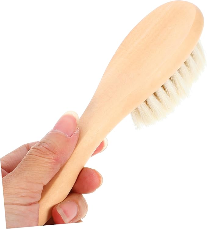 GANAZONO Laundry Brush for Delicate Fabrics Natural Soft Pig Bristle Scrubbing Tool for Removing Stains from Knits and Reusable Cleaning Brush for Household Use