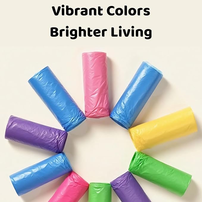Bathroom Small Garbage Bags – 100 Count Colorful Bathroom Trash Bags, 5 Gallon Durable Plastic Bags Liners with Kitchen,20L Bins