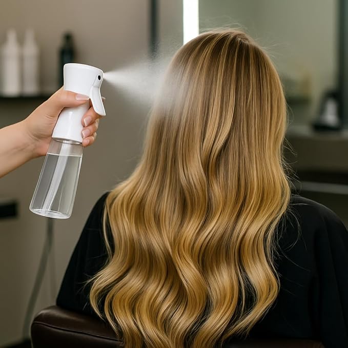 Continuous Fine Mist Spray Bottle for Hair (10.1oz / 300ml) – Ultra Fine Sprayer for Hair-Styling, Barber, Cleaning, Plants, Pets & Salons - ((Yellow))