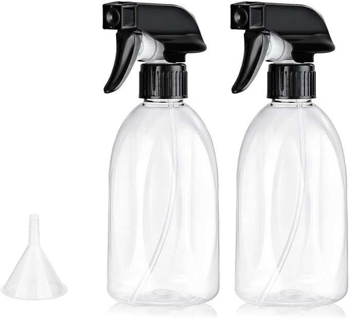 Bynccea Empty Water Plastic Spray Bottles 13.5oz/400ml Adjustable Nozzle Mist/Stream Water Spray Bottle Heavy Duty Spraying Bottles Plant Mister Spray Bottle for Cleaning Solutions, Plants, Hair