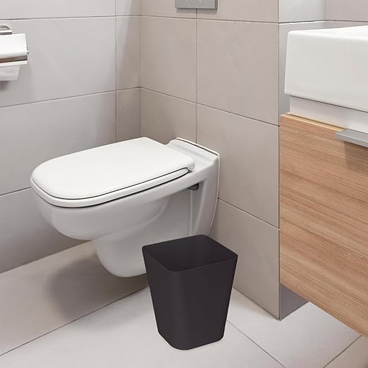 ZXJ Small Trash Can - Waste Basketbin - 1.8 Gallon -Coffee Color - Bathrooms, Laundry Room, Kitchens, Offices