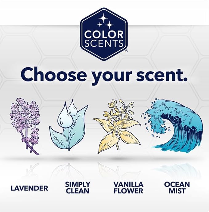 Color Scents Small Trash Bags - 4 Gallon, 480 Total Bags (8 Packs of 60 Count), Twist Tie - Lavender Bag in Lavender Scent