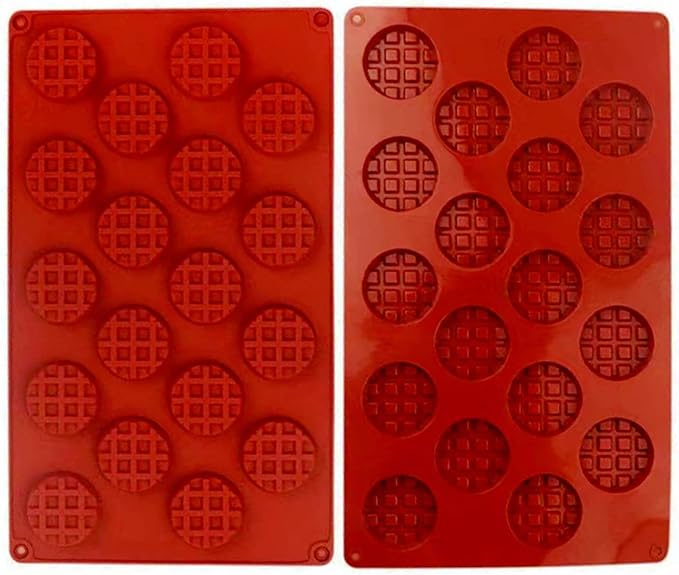 Silicone Waffle Mold Set, 2PCS/Set 18 Cavity Mini Silicone Waffle Mold Waffle Making Mold, Non-stick Cake Cookie Chocolate Making Mold for Baking
