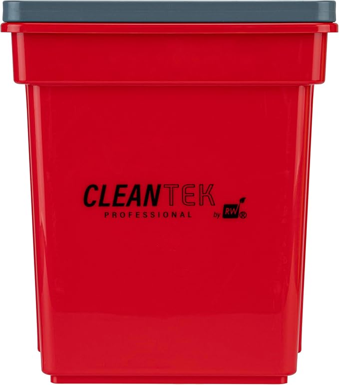 Restaurantware-Clean Tek Professional 4 Quart Cleaning Bucket, 1 Utility Pail with Handle - Heavy-Duty, Portable, Red Plastic Washing Pail, Perfect for Household, Outdoor, Car Wash and More