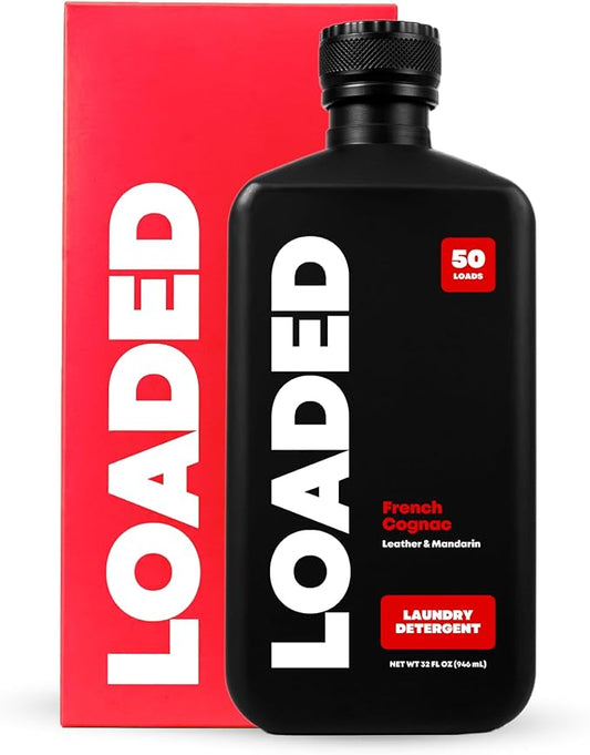 Loaded Laundry Detergent, Cologne Scented | 50 Loads | Leather & Oak | Non-Toxic & Skin-Friendly | Made in USA | 32 oz