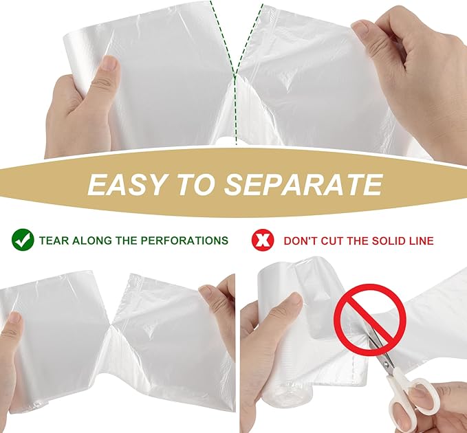 Magesh 12-13 Gallon Trash Bag Strong, Leakage-Free, Medium Garbage Bags Unscented Thick for Office, Kitchen Small Trash Can, 80L, 105 Bags, Clear