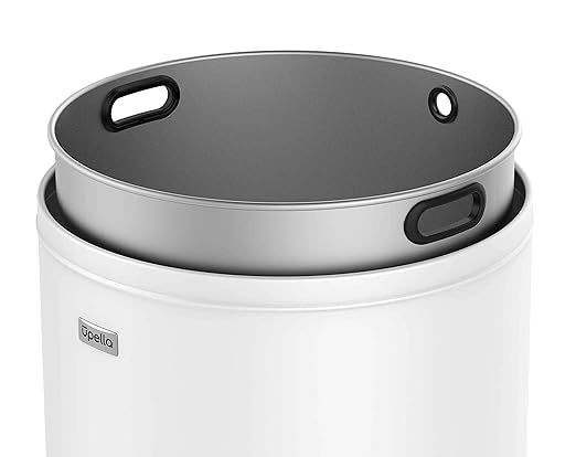71 Liter / 18.8 Gallon Commercial Open Top Trash Can, Big Capacity, Brushed Stainless Steel（White