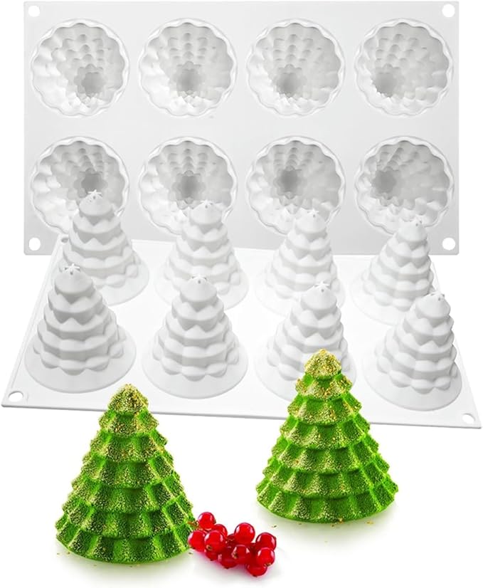 TUKE Christmas Tree Silicone Mold Tree Shaped Molds for Making Handmade Soap Candles, Cake, Jelly Dessert Candy (Christmas Tree J)