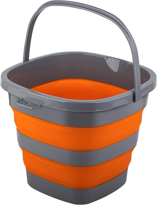 Collapsible Bucket with 1.32 Gallon (5L), Small Plastic Bucket for Sand or Beach, Portable Water Tub for Cleaning, Fishing Water Pail