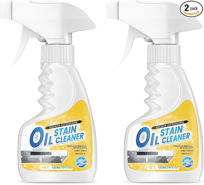 Kitchen Heavy Oil Cleaner - All-Purpose Stain Cleaner, Heavy Duty Degreaser Cleaner Spray for Stubborn Oil Stains for Kitchen Bathroom Surfaces, 2PCS
