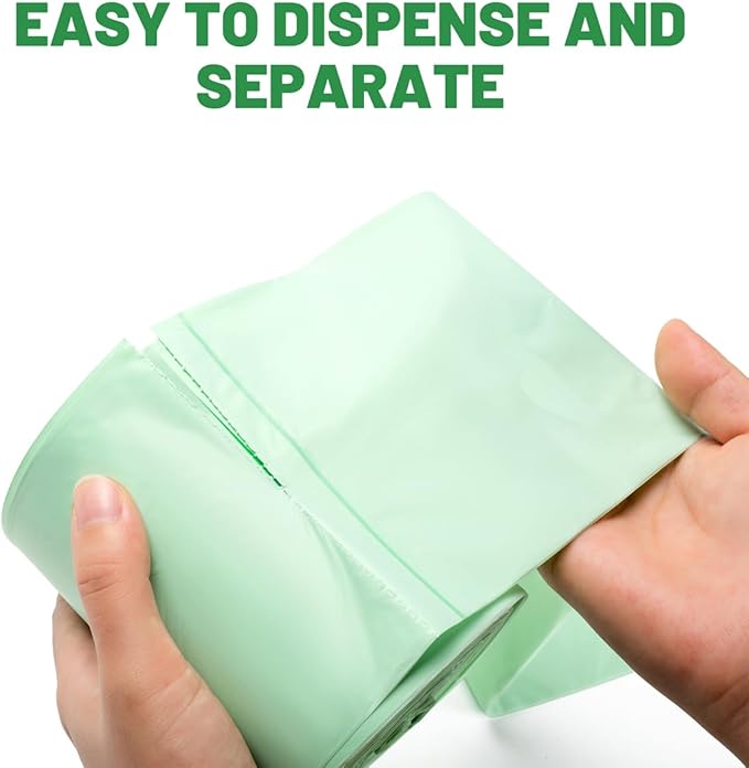 8-10 Gallon Flap Tie Compostable Trash Bags, 60 Count, Compost Bags Kitchen Trash Bags, Sturdy Biodegradable Garbage Bags Food Scrap Waste Bags, ASTM D6400, US BPI Certified