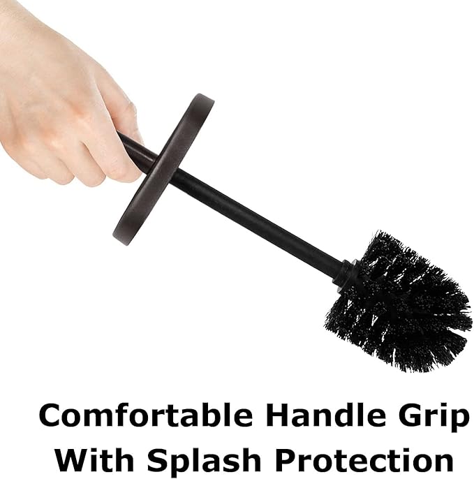 Blue Donuts Toilet Brush and Holder - Cleaning Bowl Cleaner, Stainless Steel, Oil Rubbed Bronze