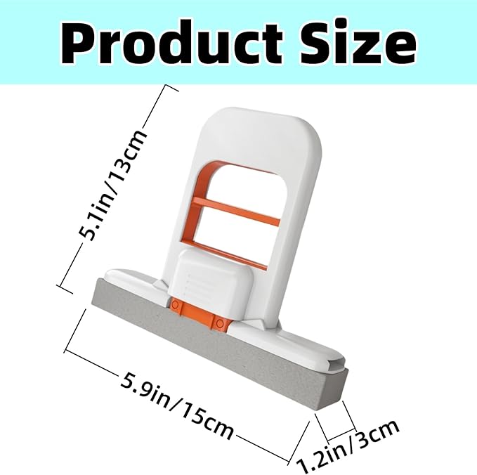 Mini Foldable Desktop Mop, Sponge Wet & Dry Mop, Portable Lazy Self-Squeeze, No Hand Wash for Bathroom, Kitchen, Desktop, Glass, Living Room, Car (2-Pack+6 Pads+3 Hooks)