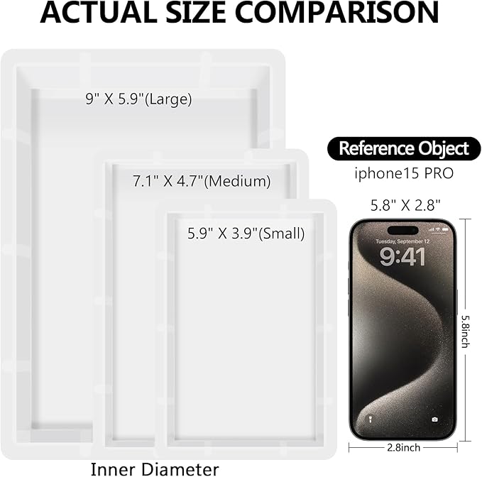 KISREL Large Rectangular Resin Molds, Epoxy Resin Casting Deep Silicone Mold, Large Molds for Flower Preservation, Deep Pour Molds for Furniture Decoration, DIY Wedding Bouquets, Valentine's Day Gifts