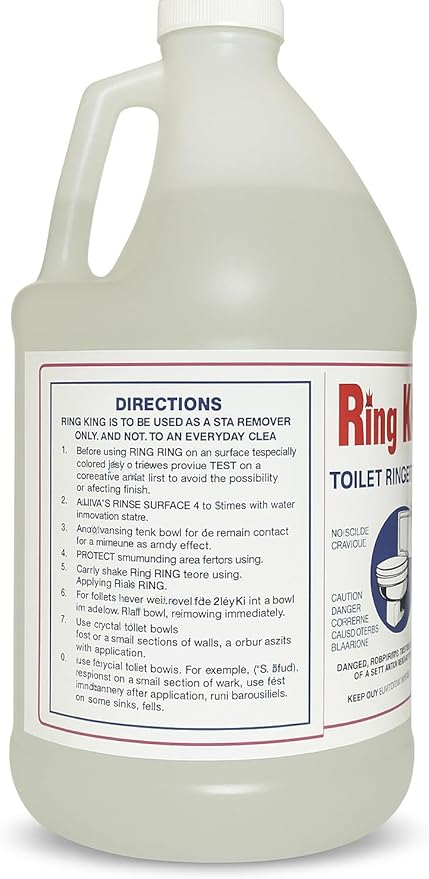 Ring King Toilet Bowl Cleaners | 64oz Toilet Bowl Cleaner Liquid Fast Acting Bathroom Cleaner For Calcium, Water, Rust, Red Clay & Lime Stains – No Scrubbing
