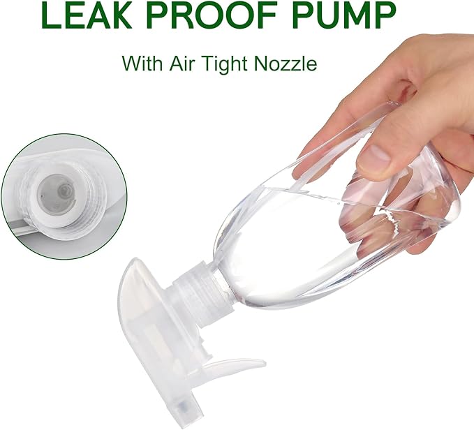 Bynccea Empty Clear Plastic Spray Bottles 13.5oz/400ml Adjustable Nozzle Mist/Stream Water Spray Bottle Heavy Duty Spraying Bottles Plant Mister Spray Bottle for Cleaning Solutions, Plants, Hair