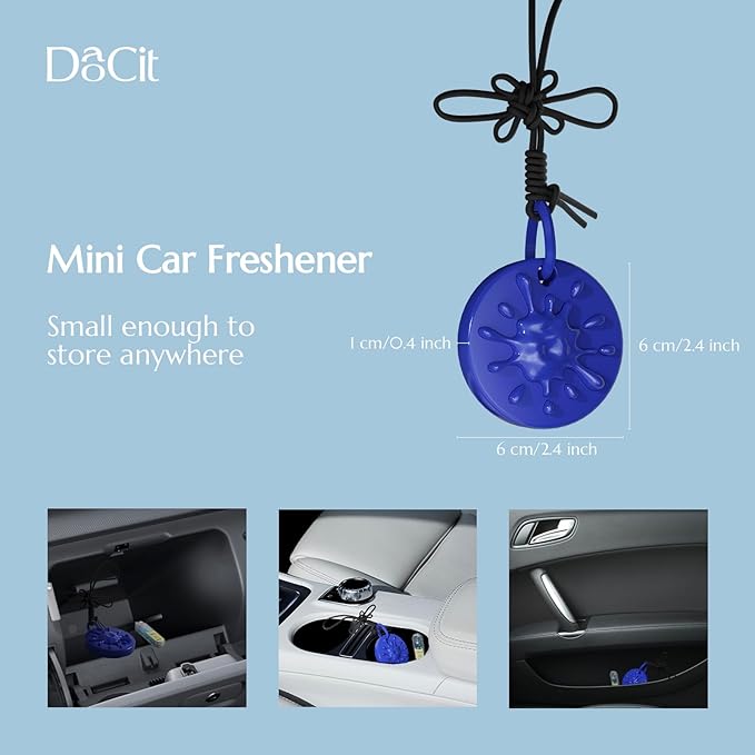 Car Air Freshener Hanging Essential Oil Diffuser with Bead Release Design, 40+ Days Long Lasting Scent for Men & Women, 7 Original + 14 Refills for Car/Home/Office, Ocean