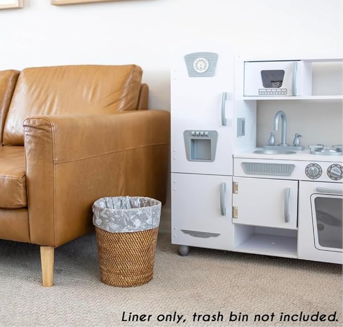 Happy Haven Trash Bags for 2,3,4 Gallon Trash Can, Small Garbage Bags - Bedroom & Bathroom, Decorative Cute Wastebasket Liner - 50 Count (Slate Seascape)