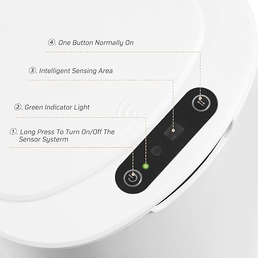 Automatic Motion Sensor Bathroom Trash Can with Lid, 5 Gallon Touchless Trash Bin, Smart Electric Narrow Waterproof Garbage Bin for Toilet, Office, Rv, Bedroom, Living Room