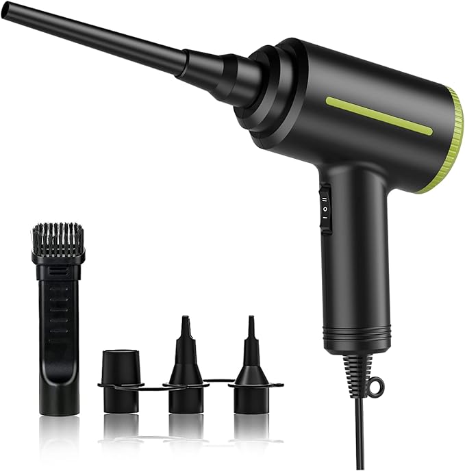 DOROBEEN Compressed Electric Air Blower, Handheld 500W 40000RPM Powerful Cored Air Duster for Computer Keyboard Electronics Cleaning