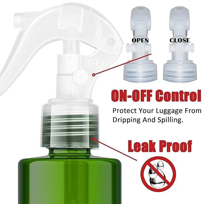 Spray Bottle For Hair - (7oz/2 Pack)-Premium Leak-Proof Travel Bottles - UV Protection Plastic Spray Bottle For Hair - Multi Purpose use Durable （Green）