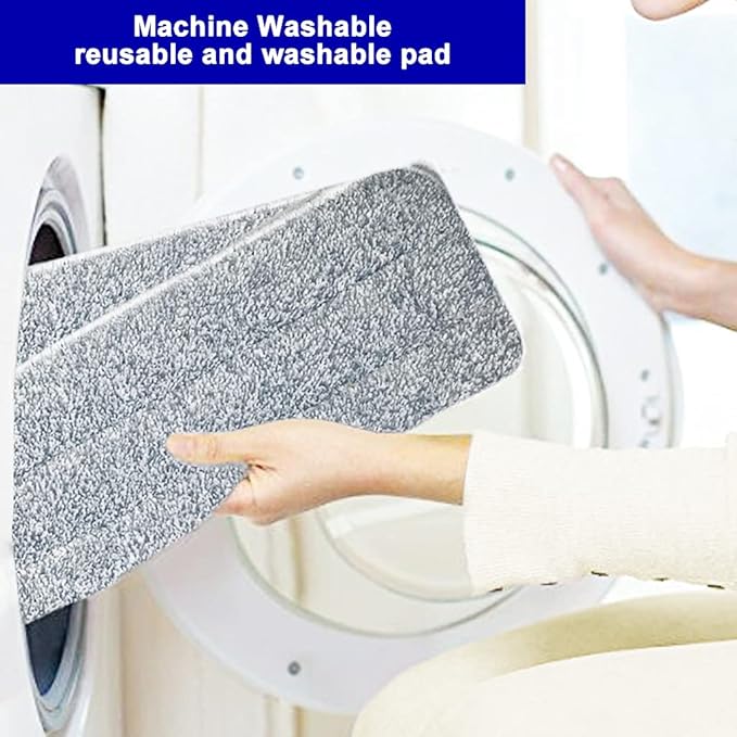 Microfiber Mop Replacement Pads- 16.5''x5.5'' Wet Dry Floor Cleaning Pad Compatible with Bona Floor Care System, Reusable Mop Pad Refills Fit 14” to 16” Flat Mop - 6 Pack