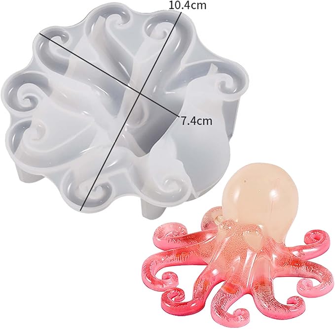 Octopus Candle Mold - Silicone Resin Casting Molds for Candle & Resin & Soap Craft Supplies