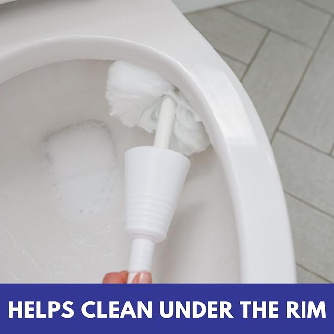 Don Aslett Johnny Mop | Set of 3 Toilet Brushes | 14" Handle to Easily Clean Toilet or Shower | Scratch Free Bowl Swab | Safe to Use with Your Favorite Toilet Bowl Cleaner