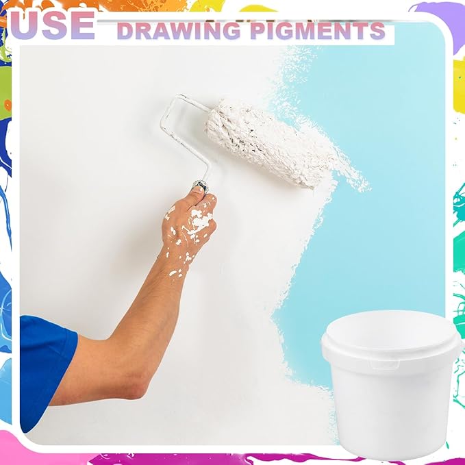 10 Pcs Paint Buckets with Lids and Handles 2 Quart Paint Cans (for Paints) Empty Paint Cans Plastic Paint Containers for Storing Leftover Paint Pigment Varnish, Crafts, Garage Organization