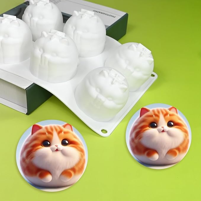 mostsom Silicone Baking Molds Cute Fat Cat Mousse Mold for Candy, Chocolate Cake Mould, Soap, Ice Cream, Breakfast Sandwiches, Omelets (H_Fat Cat)