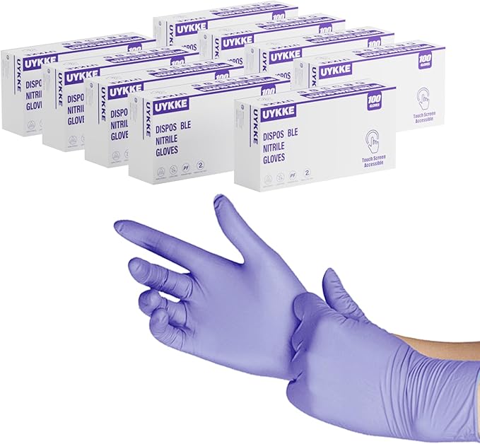 Nitrile Disposable Gloves 4 Mil Nitrile Cleaning Gloves Latex Free for Food Prep, Cooking,Lab,Home,Salon&Tattoo