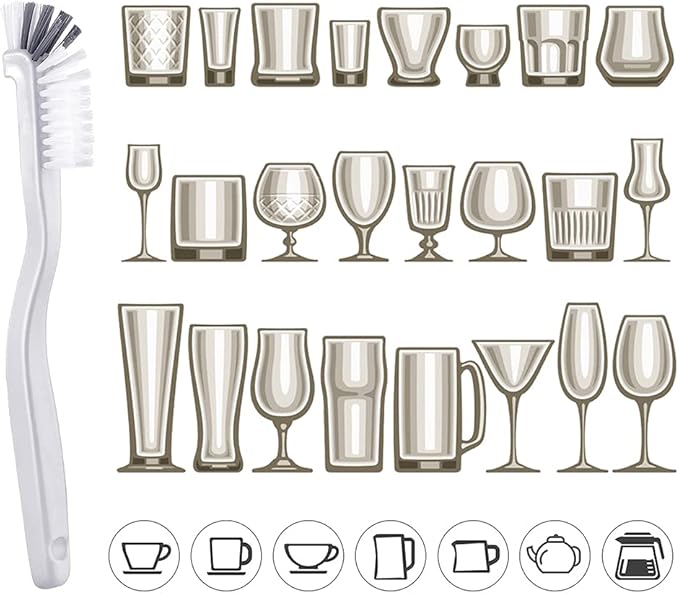 ELANE 10 Pcs Dish Scrub Brush Small Scrub Brushes for Cleaning,Kitchen Scrub Brush for Dishes,Corner Scrub Brush