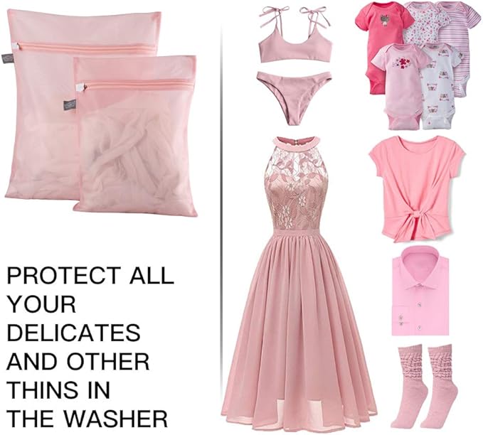 Kimmama Laundry Bag Mesh Wash Bags, Washing Machine Wash Bag, Net Washer Sack with Zipper, Dryer Pouch for Cleaning and Drying Cloths, Garment, Delicates, T-shirt, Underwear, Bra, Pant, Small Toys