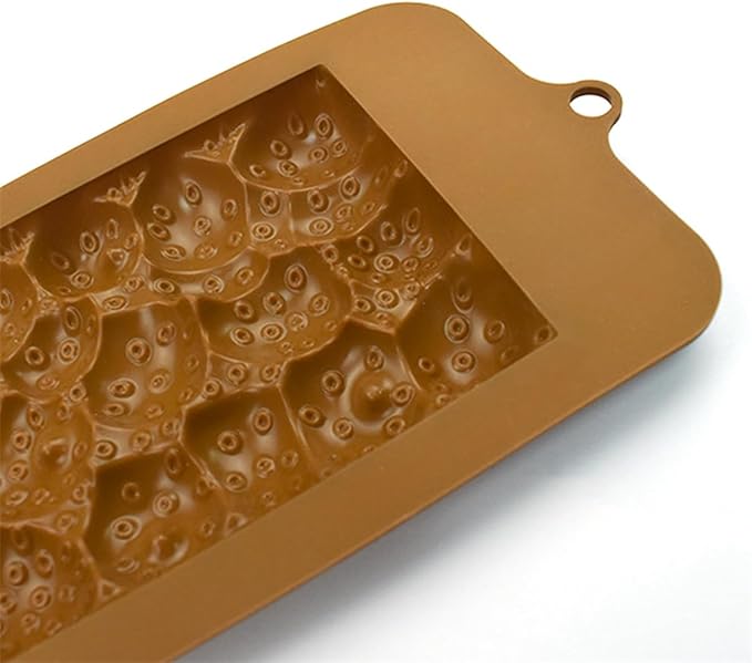 mostsom Chocolate Mold Silicone Strawberry Shape Mold for Stuffed Bar, Rectangle Pistachio Chocolate Bar Break Apart Candy Bar Molds (F_ 8.92x4.04x0.36 inch)