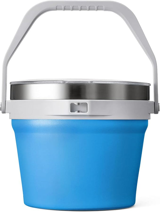 COKTIK 7L Insulated Ice Bucket with Lid，Double Wall Vacuum Stainless Steel Beverage Bucket Keeps Frozen Longer，Holds 6 Longnecks or 3 Bottles of Wine，for Cocktail, Champagne, Large Parties(Blue)