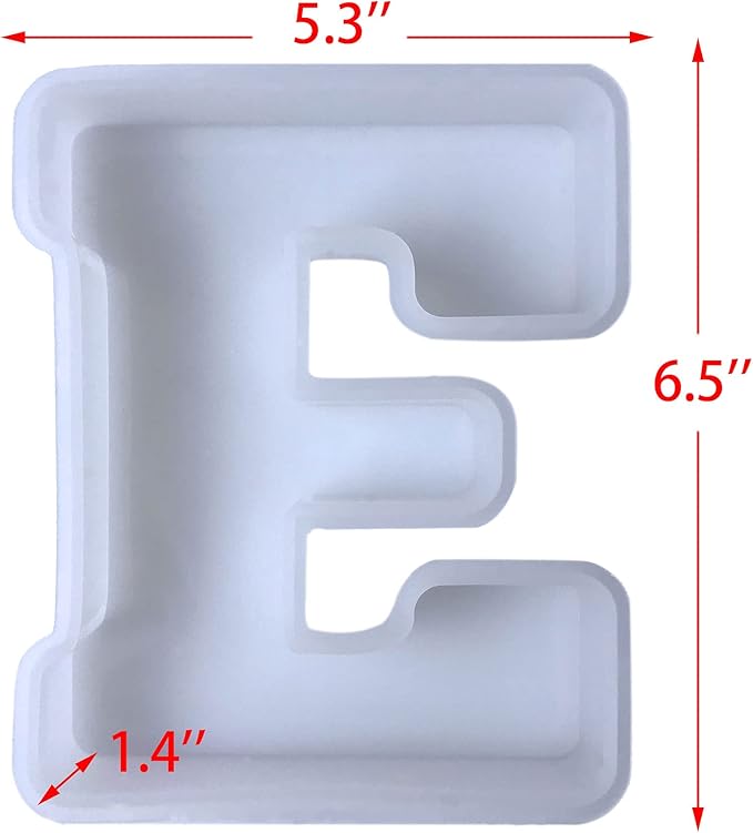 ESEDAGE 6 inch 26 Pack English Alphabet Silicone Letter Mold - Capital & Large Letter Resin Casting Mold