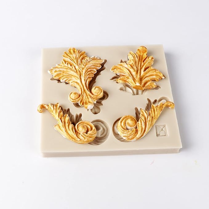 Baroque Silicone Molds, Border Chocolate Scroll Fondant Molds, for Baroque Cake, Lace Cake Cupcake Decorating, Candy, Polymer Clay, Resin, in Christmas, Halloween, Birthday Party