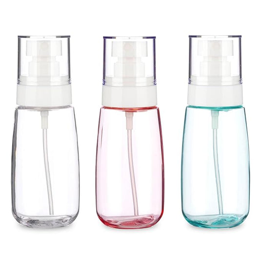 3 Pack 2.7oz/80ml Small Spray Bottle, Plastic Spray Bottles, Fine Mist Travel Spray Bottle for Hair and Face, with 9pcs Labels