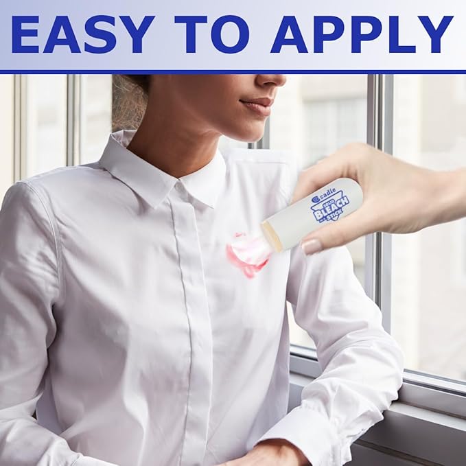 Solid Bleach in a Stick - Concentrated and Natural Stain Remover Solution for White Clothing - Pocket Bleaching Tube for Dirty Spots | Household and Travel Cleaner Essentials | By Cadie 2 Pack