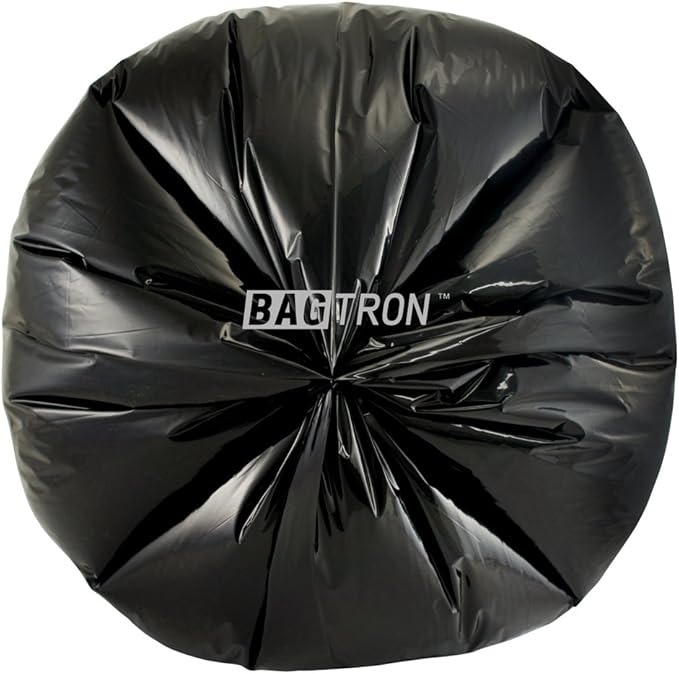 55-60 Gallon Trash Bags, 30 Micron Heavy Duty Pure LDPE Garbage Can Liners, 36" x 58" Large, Black, 100 Count