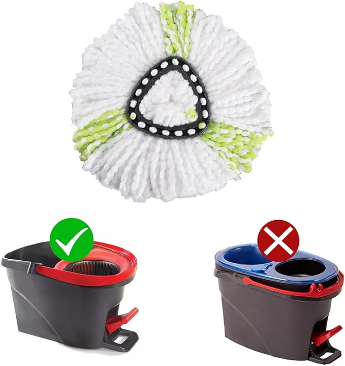 Matthew Cleaning 3Pack Green Microfiber Spin Mop Replacement Head Compatible with EasyWring Spin Mop Replace Head-EasyWring High Absorbency,Machine Washable,Microfiber Spin Mop Refills